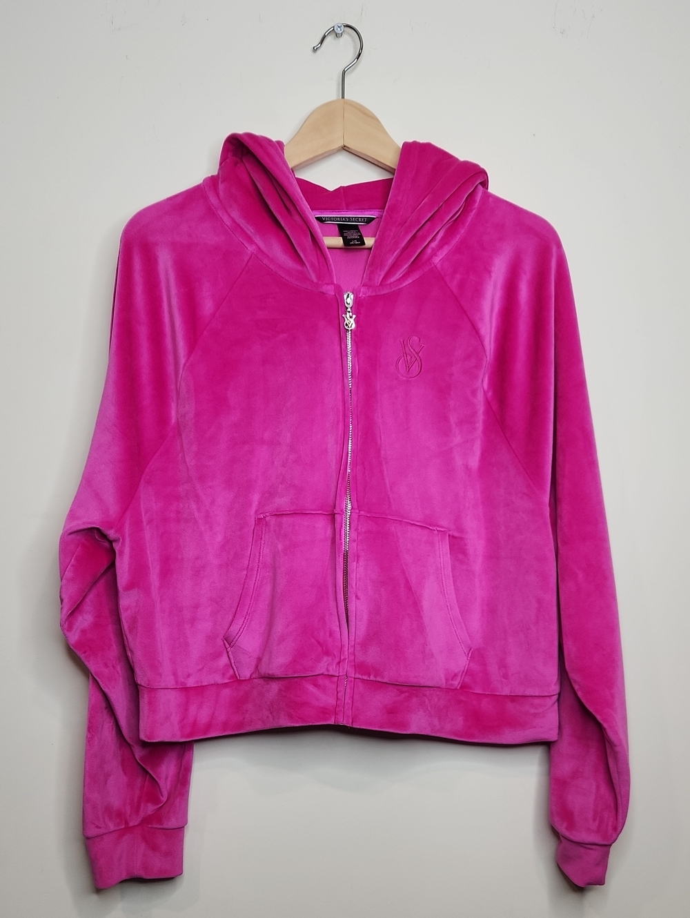 Victoria's Secret Hot Pink Velour Zip Hoodie